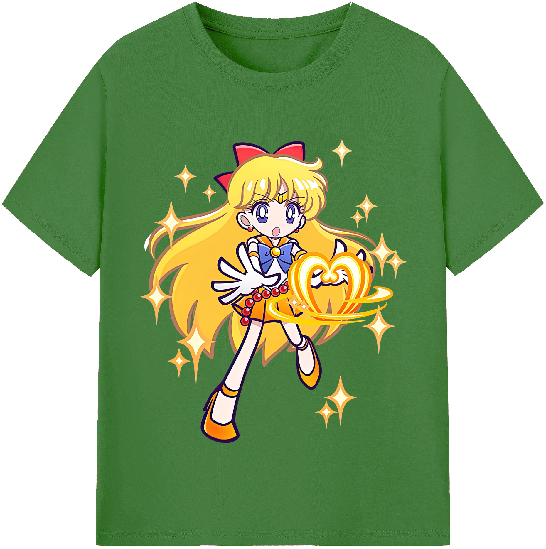 （画像用） 美少女戦士セーラームーン 愛野 美奈子 あいの みなこ Sailor Moon Aino Minako レディースカジュアルプリントTシャツ（綿100％）
